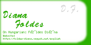 diana foldes business card